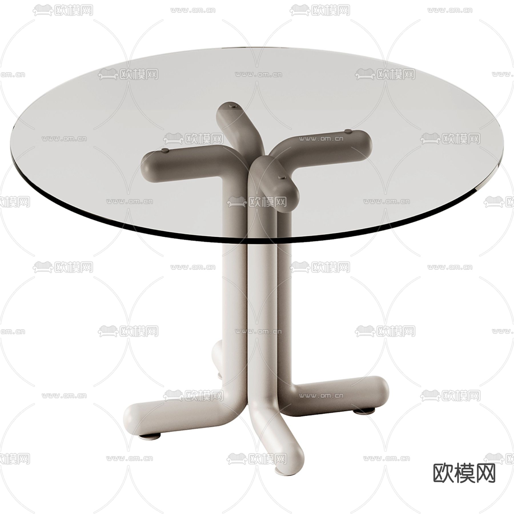 Poliform 玻璃餐桌 圆餐桌3d模型下载（渲染图1）
