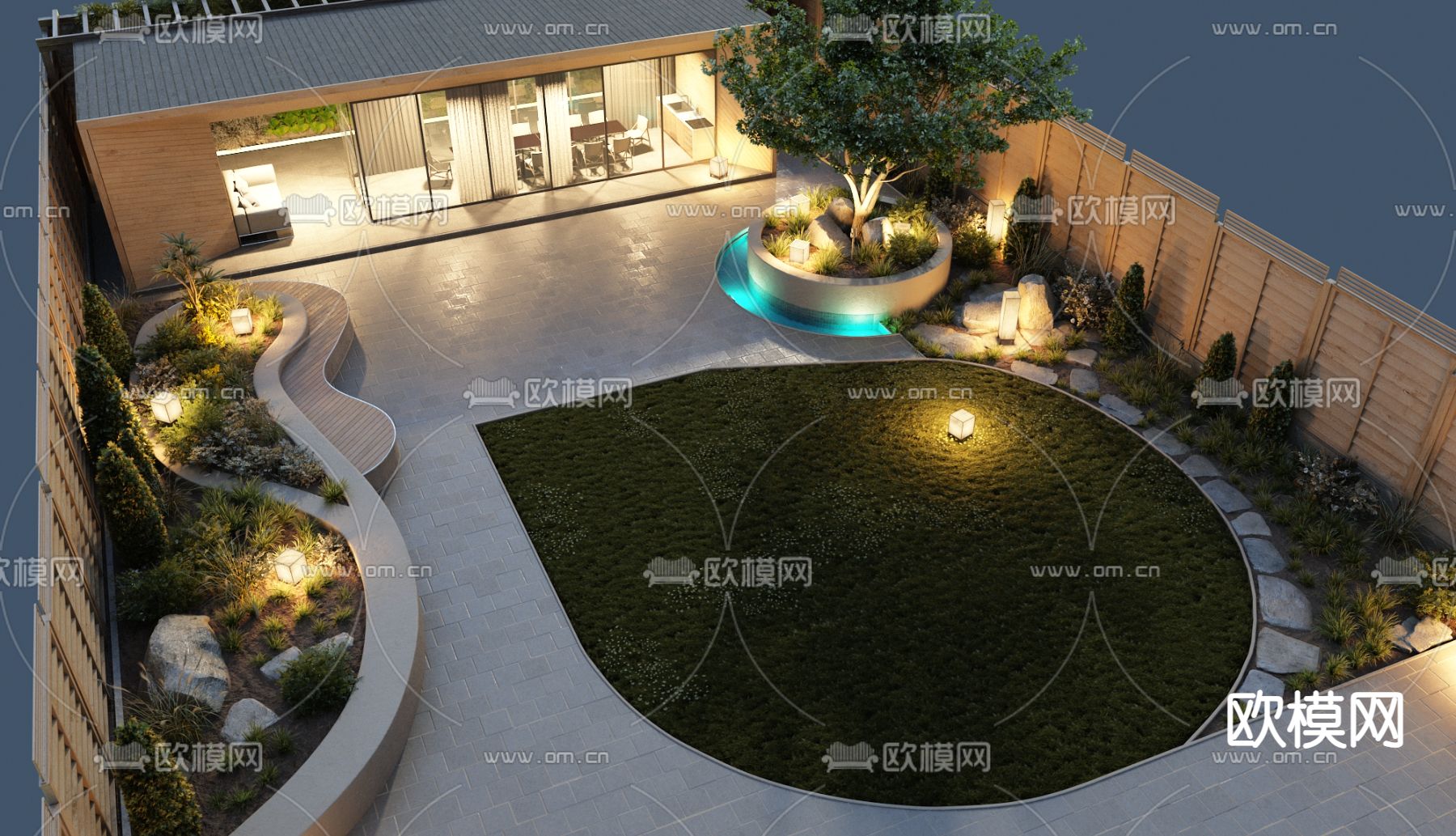 庭院景观 花园3d模型下载