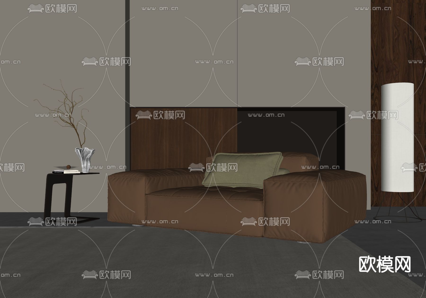 现代单人沙发su模型下载（渲染图2）