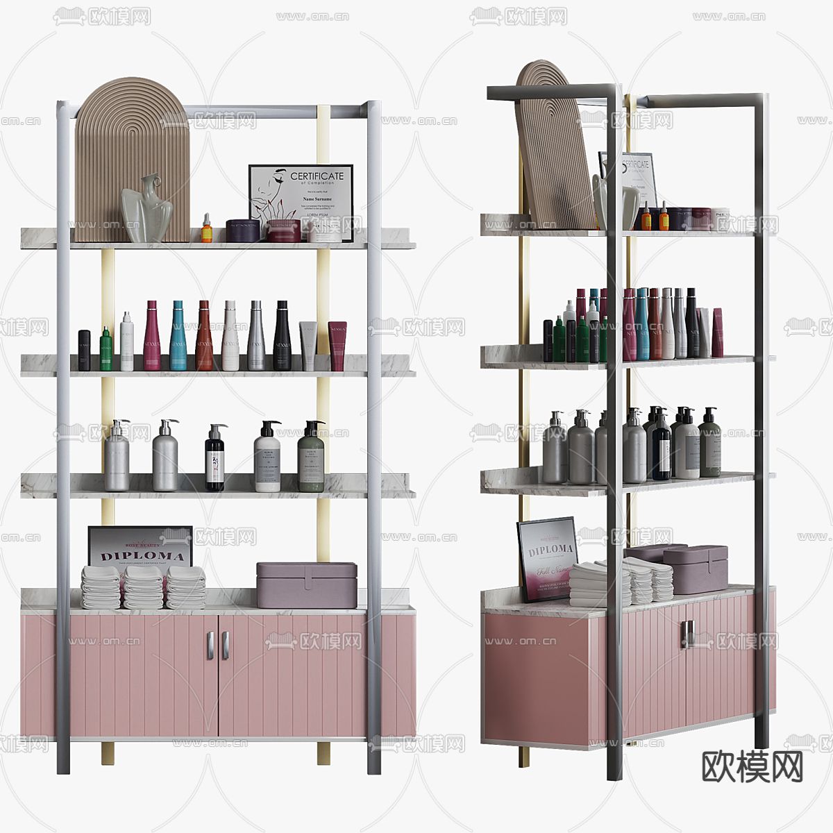 化妆品 货架 展架3d模型下载（渲染图3）