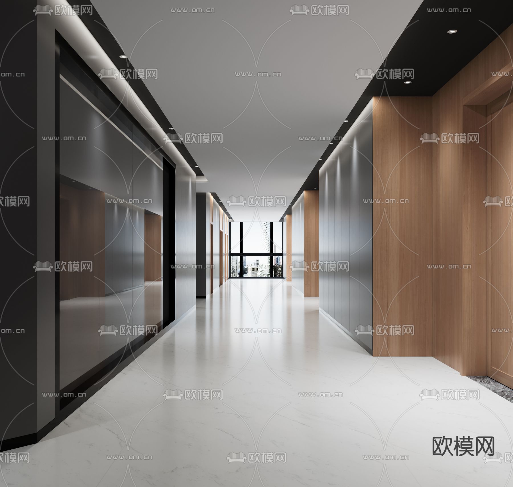 办公室走廊 电梯间3d模型下载