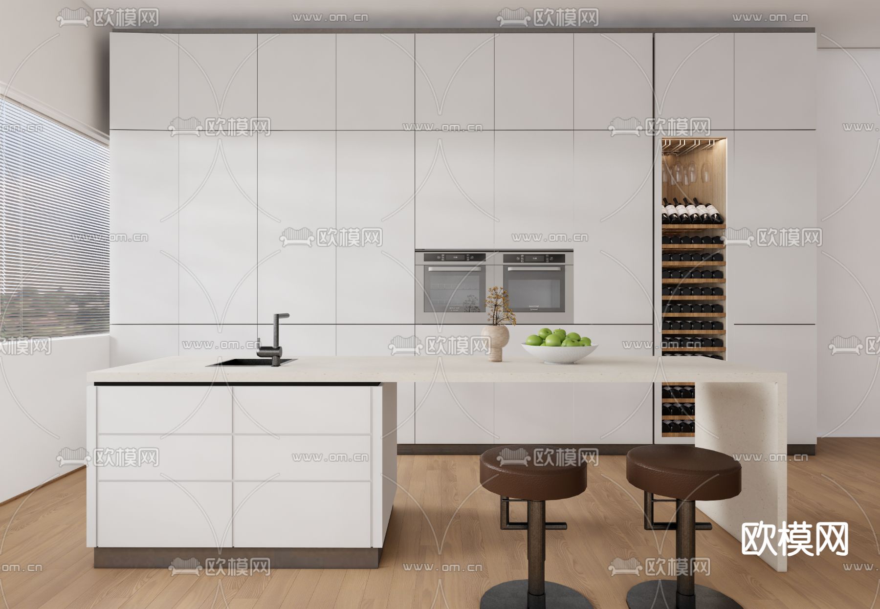 岛台餐桌椅 吧台3d模型下载