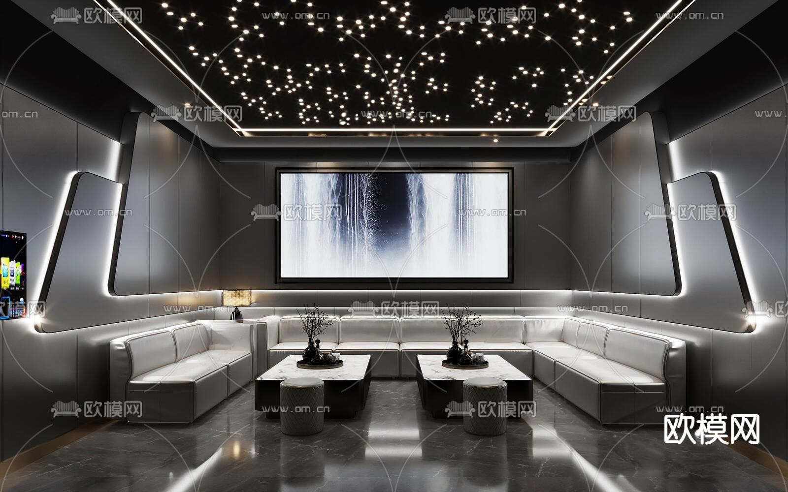 现代KTV包房su模型下载（渲染图1）