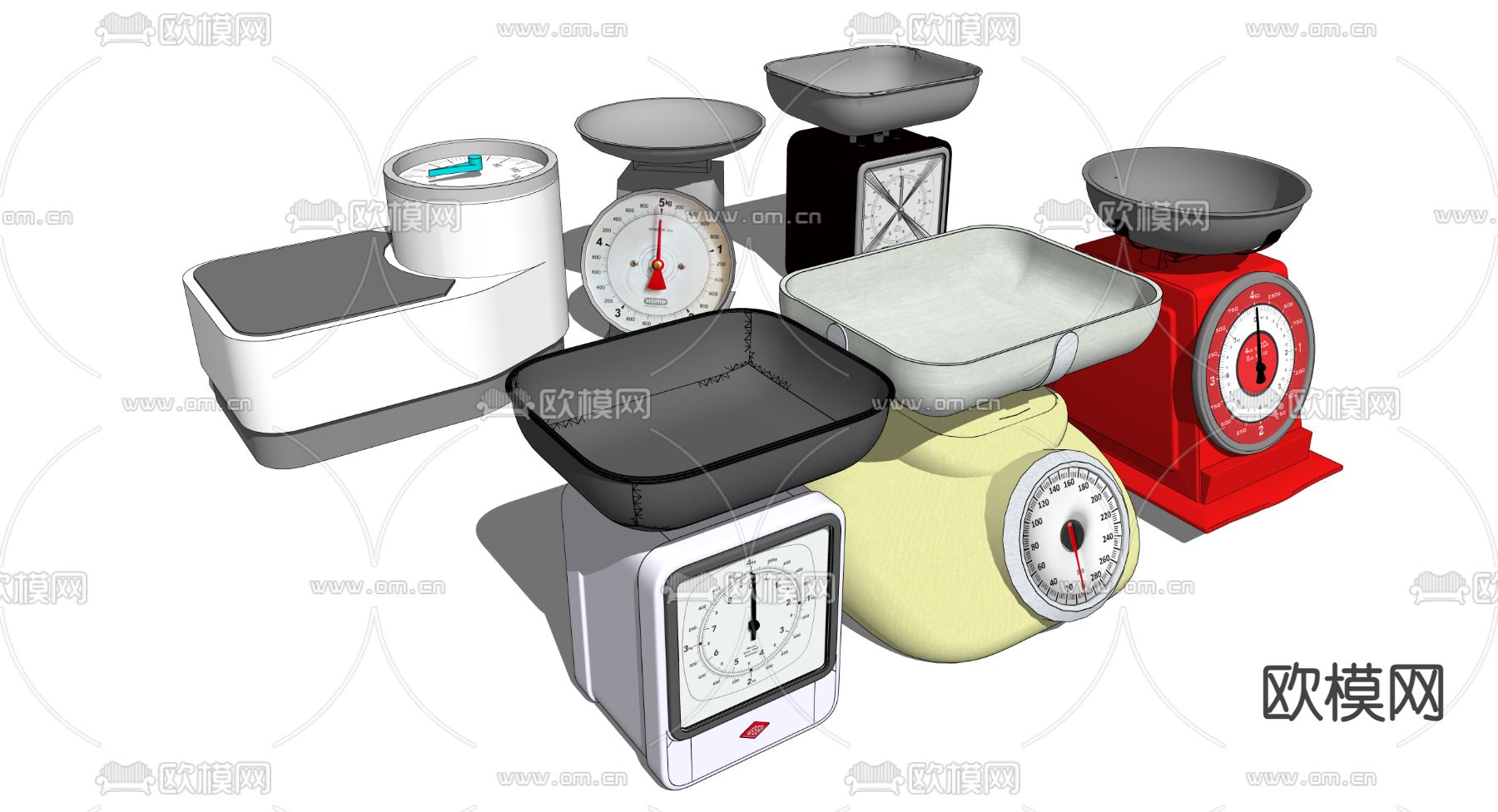 电子秤 秤盘su模型下载（渲染图2）