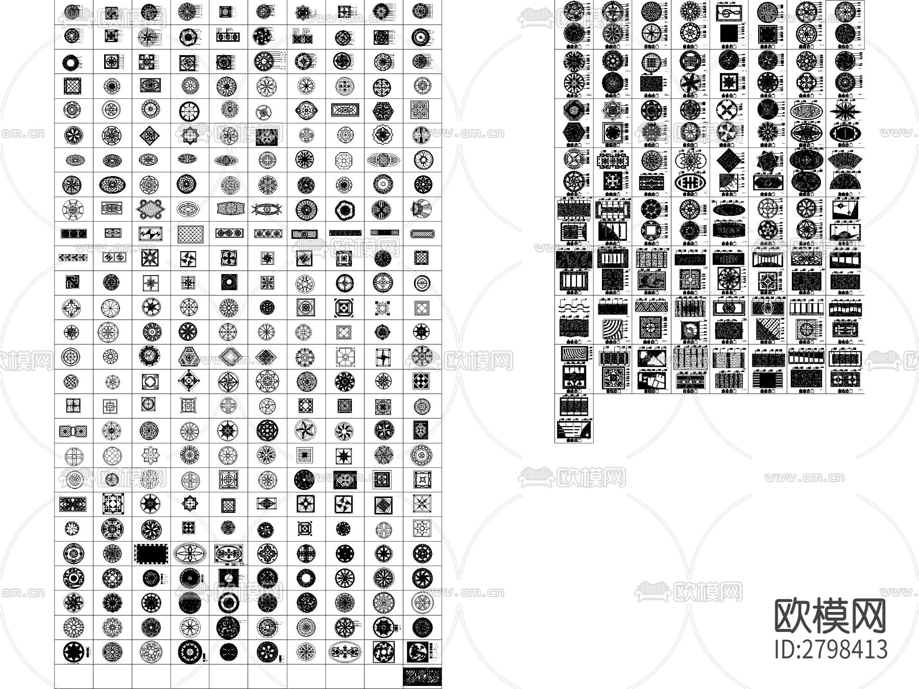 精品地面拼花图案cad图库下载（渲染图6）