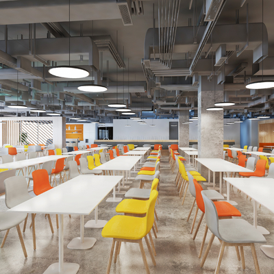  现代食堂su模型 