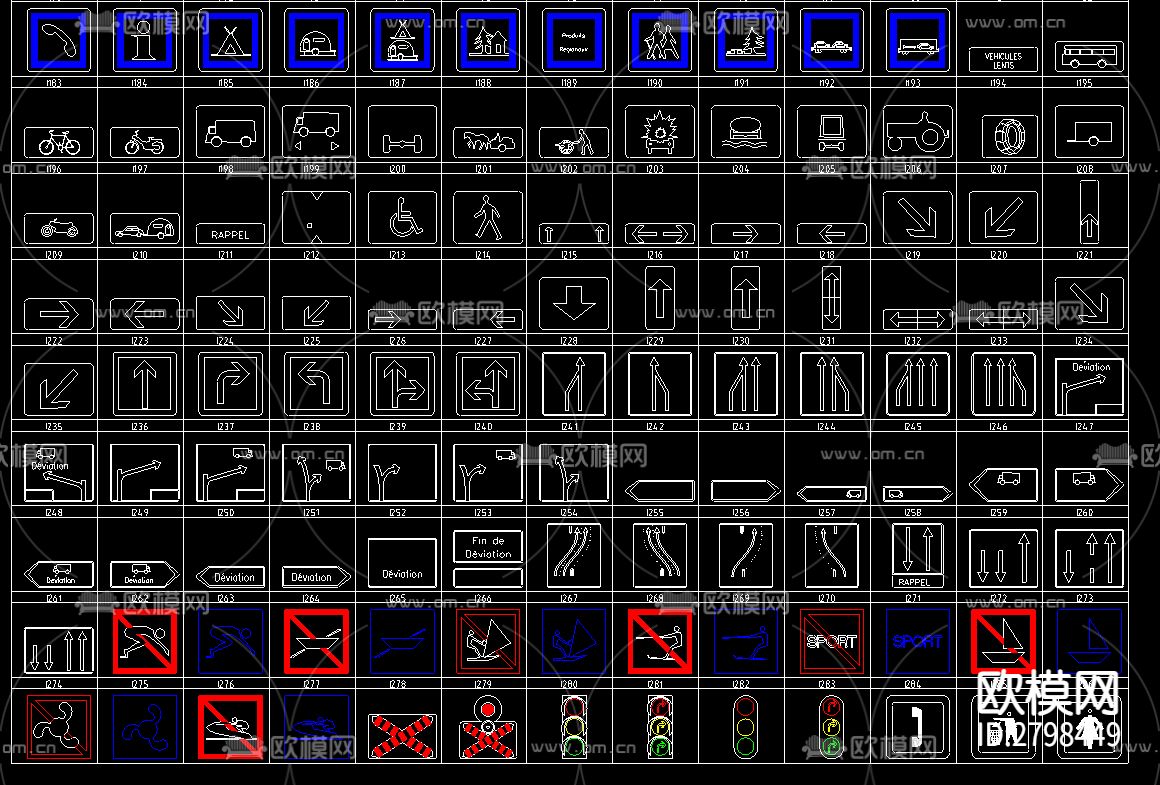 标识标志图块合集cad图库下载（渲染图7）