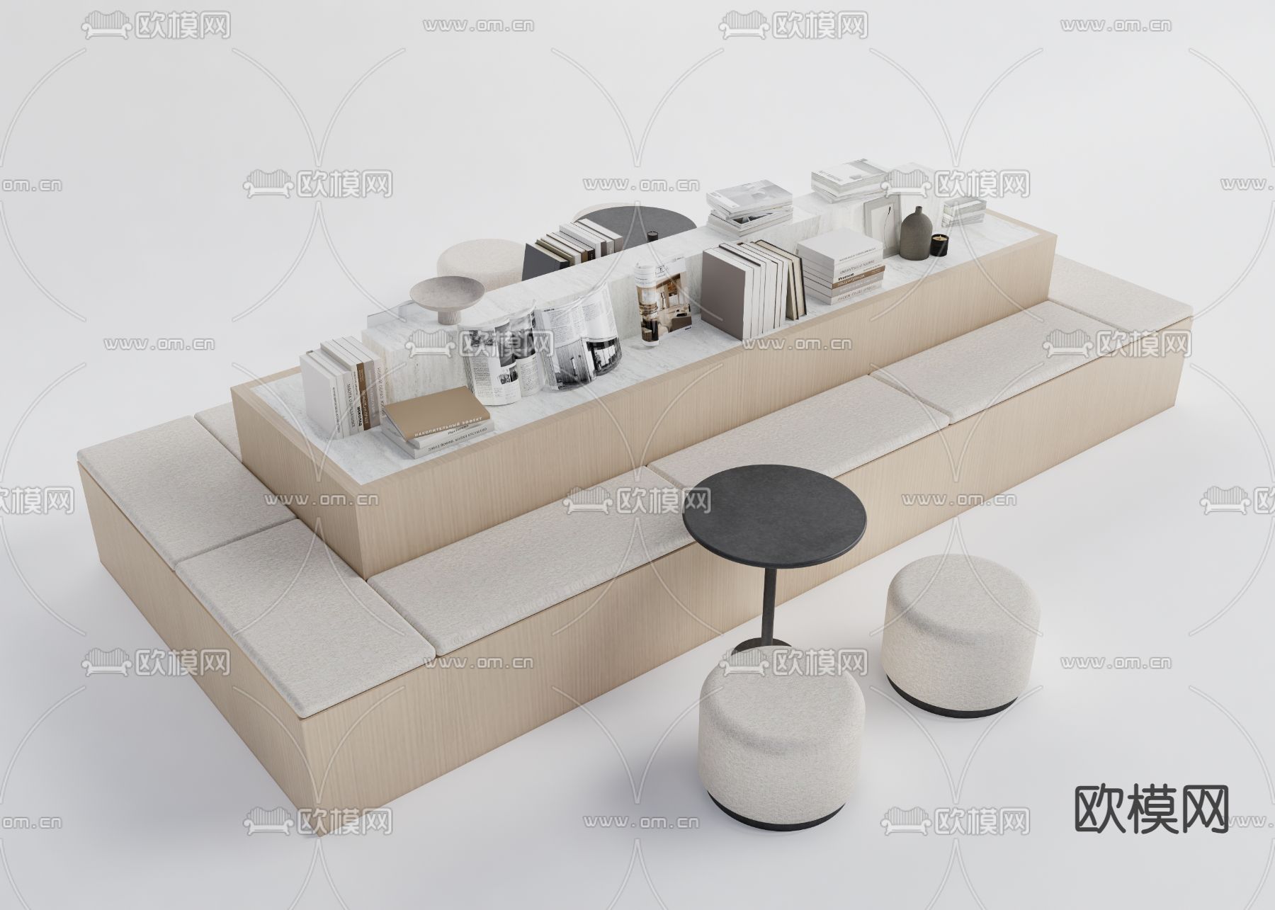 卡座沙发 公共沙发3d模型下载