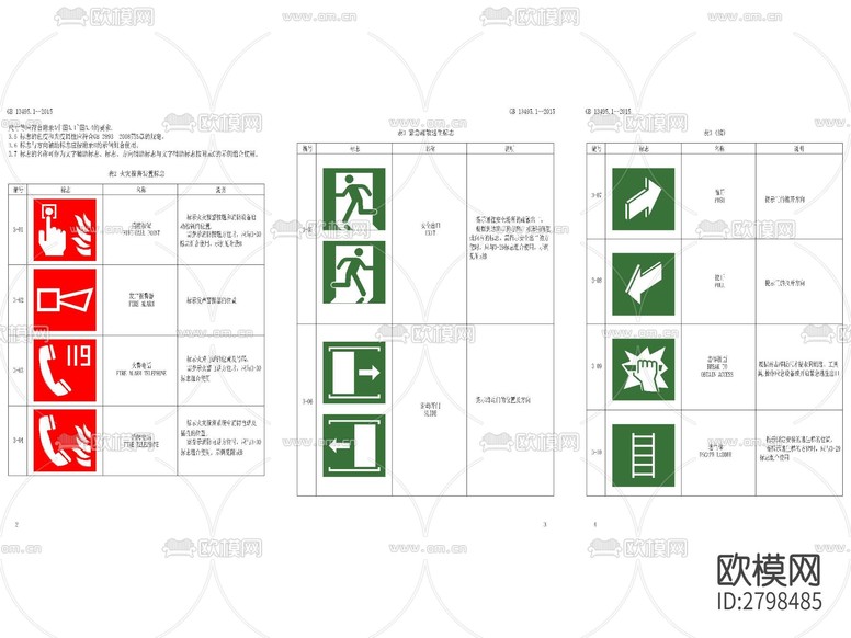 消防安全標(biāo)識(shí)標(biāo)志cad圖庫(kù)下載(渲染圖2)