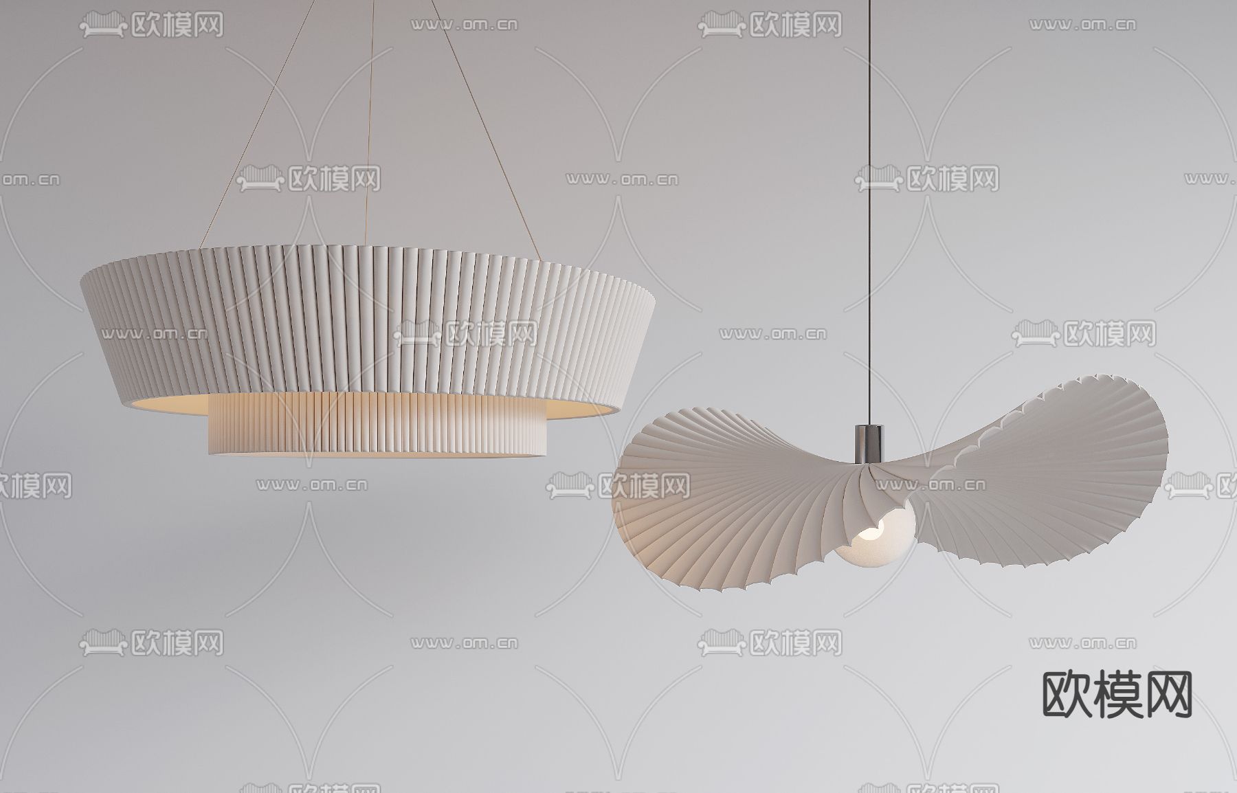 奶油风吊灯 大厅吊灯3d模型下载