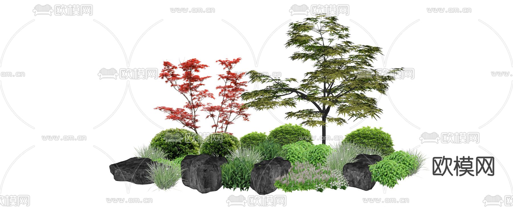 植物堆 灌木堆su模型下载（渲染图1）