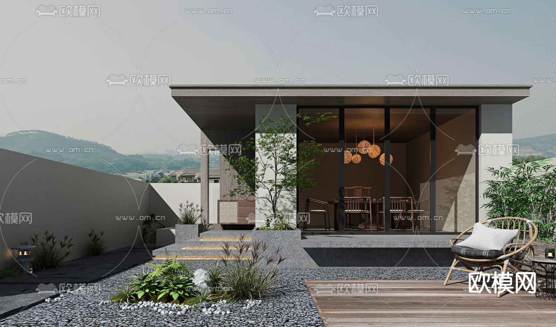 庭院花园3d模型下载