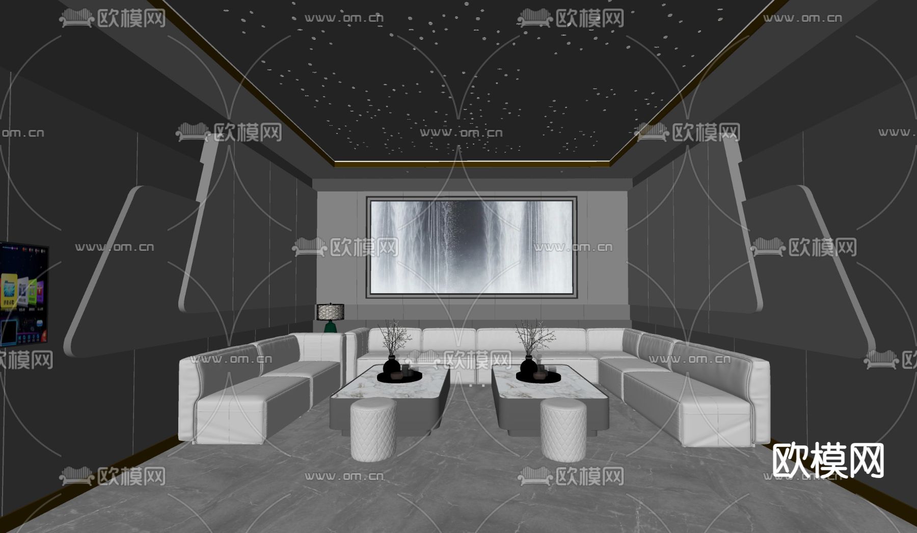 现代KTV包房su模型下载（渲染图2）