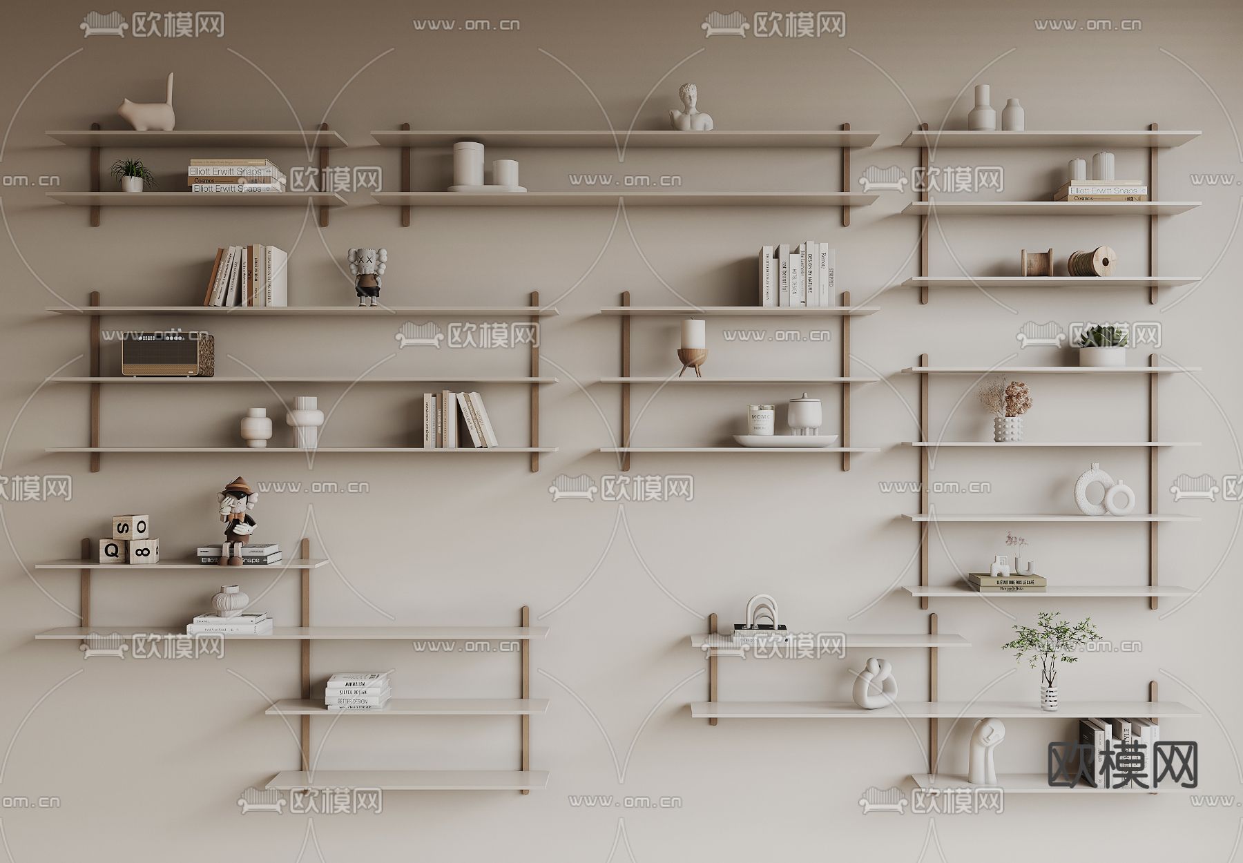 北欧置物架 吊柜 壁柜3d模型下载
