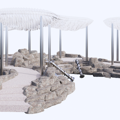 景观小品 云朵装置 雕塑su模型