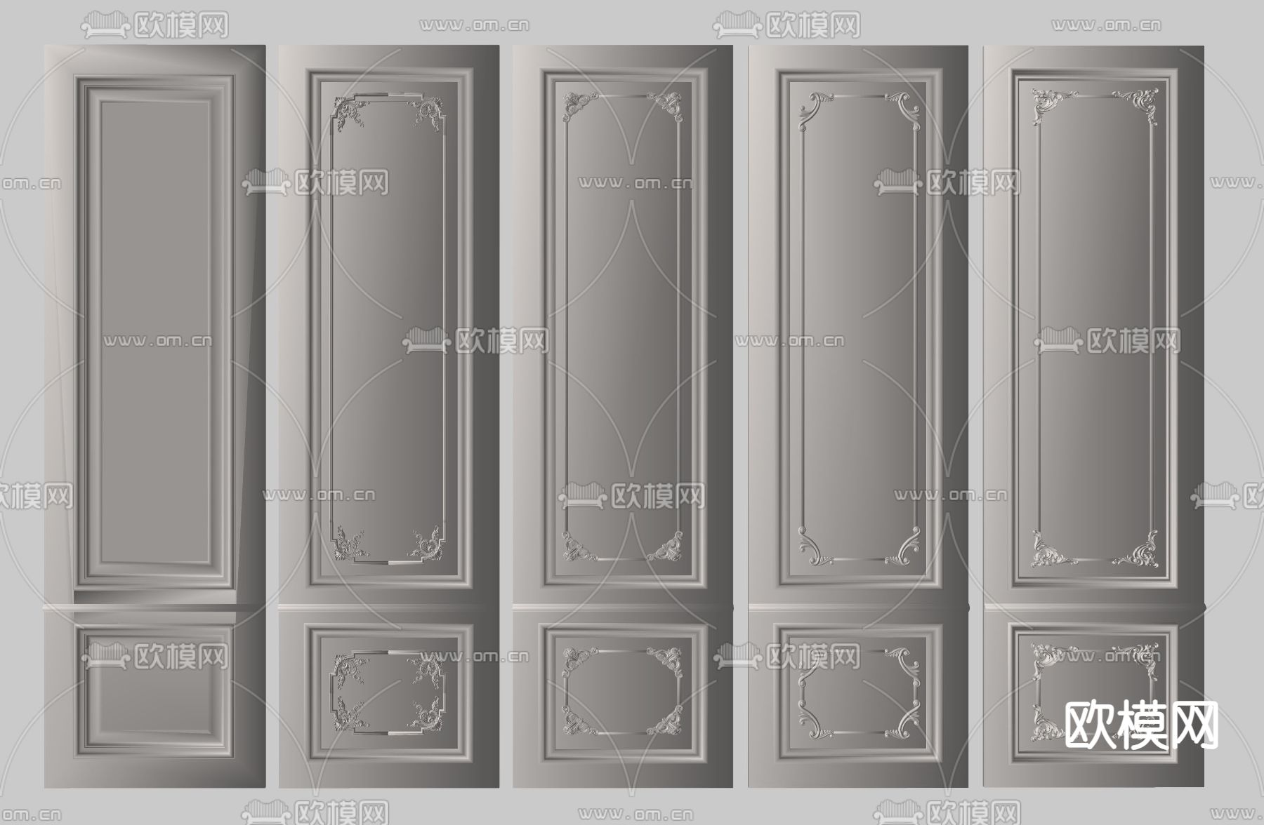 法式护墙板su模型下载（渲染图2）