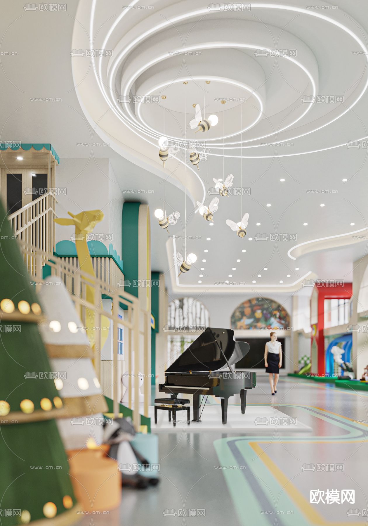 幼儿园大厅3d模型下载（渲染图2）