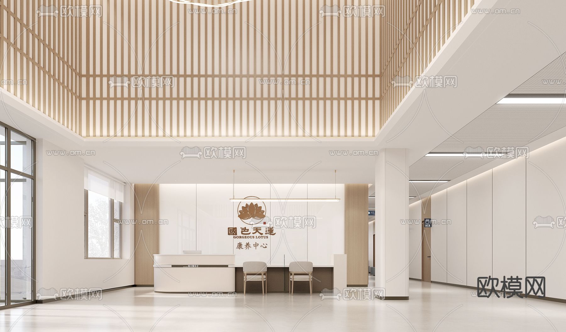 医疗康养医院3d模型下载（渲染图1）