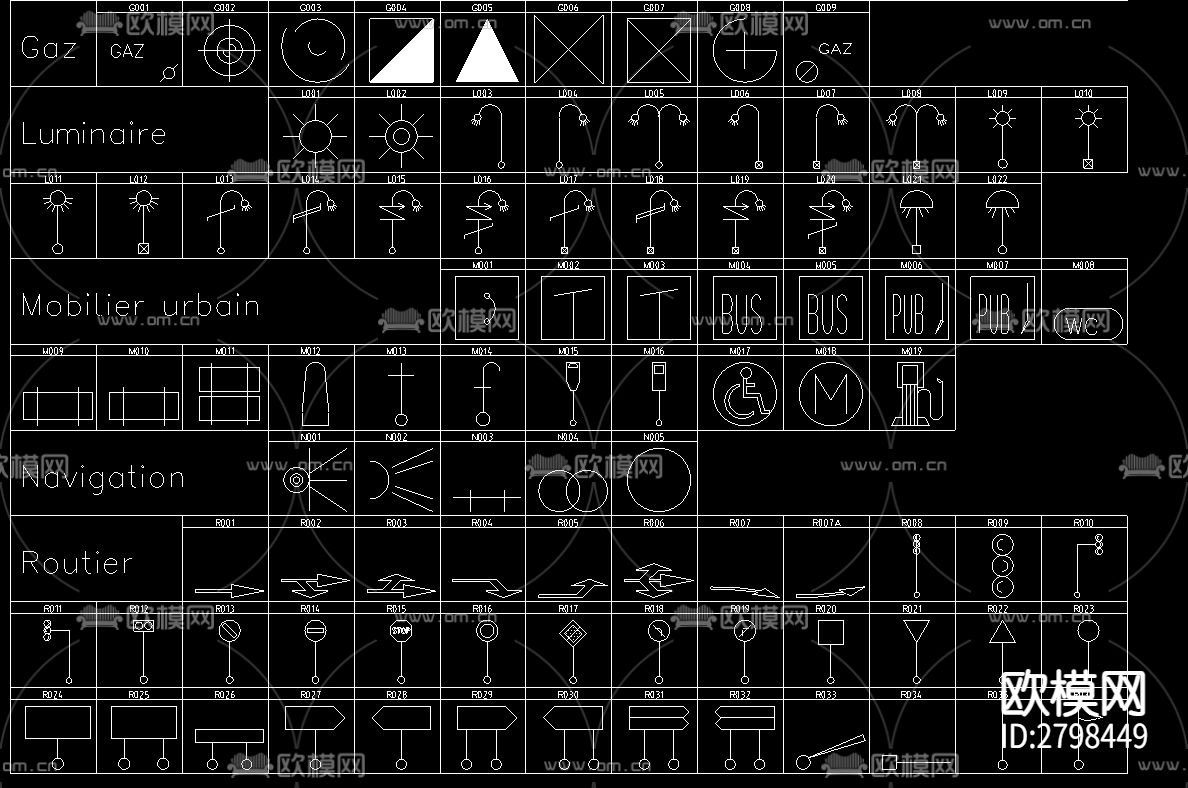 标识标志图块合集cad图库下载（渲染图2）