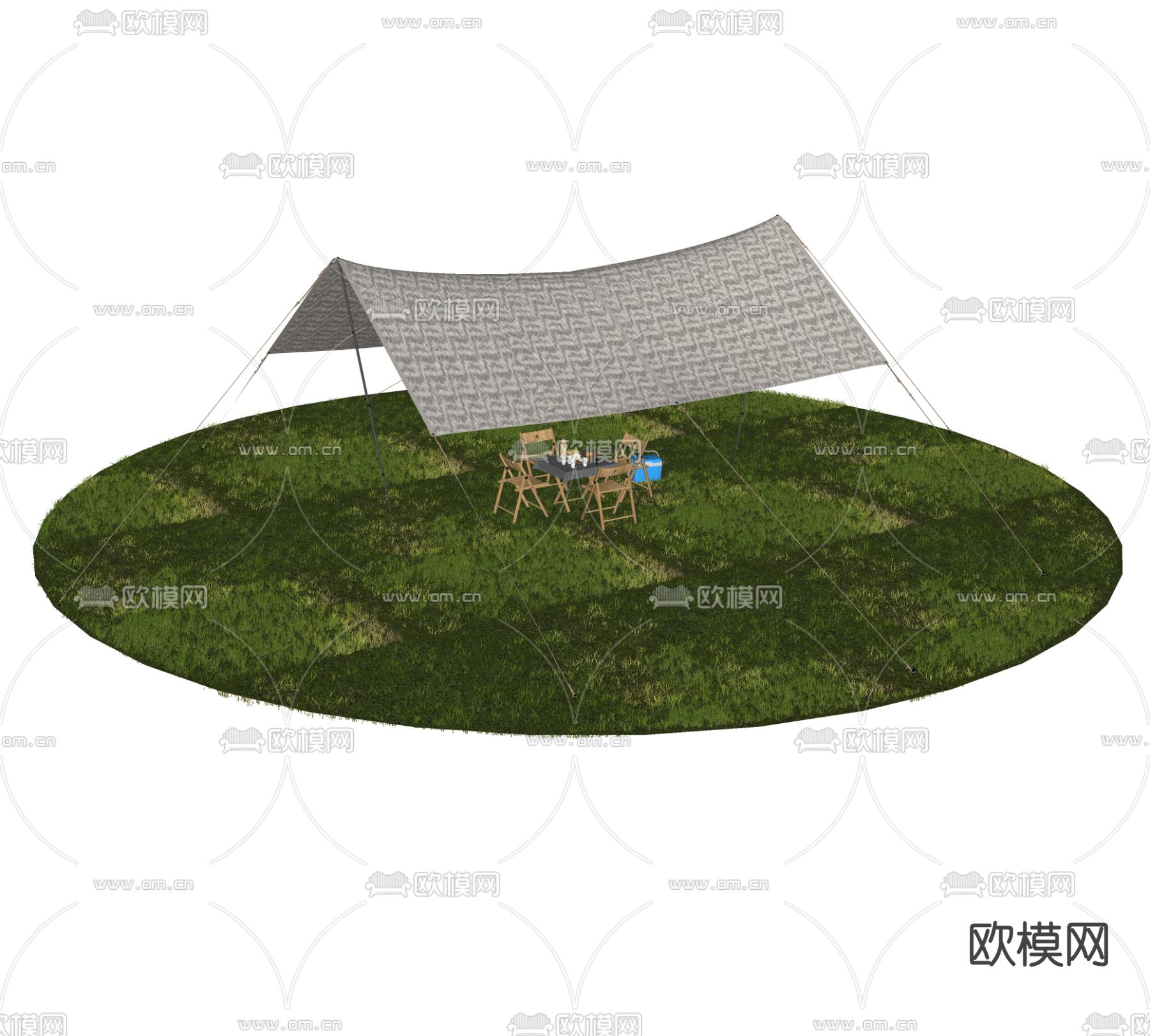 野营帐篷 户外帐篷su模型下载（渲染图2）