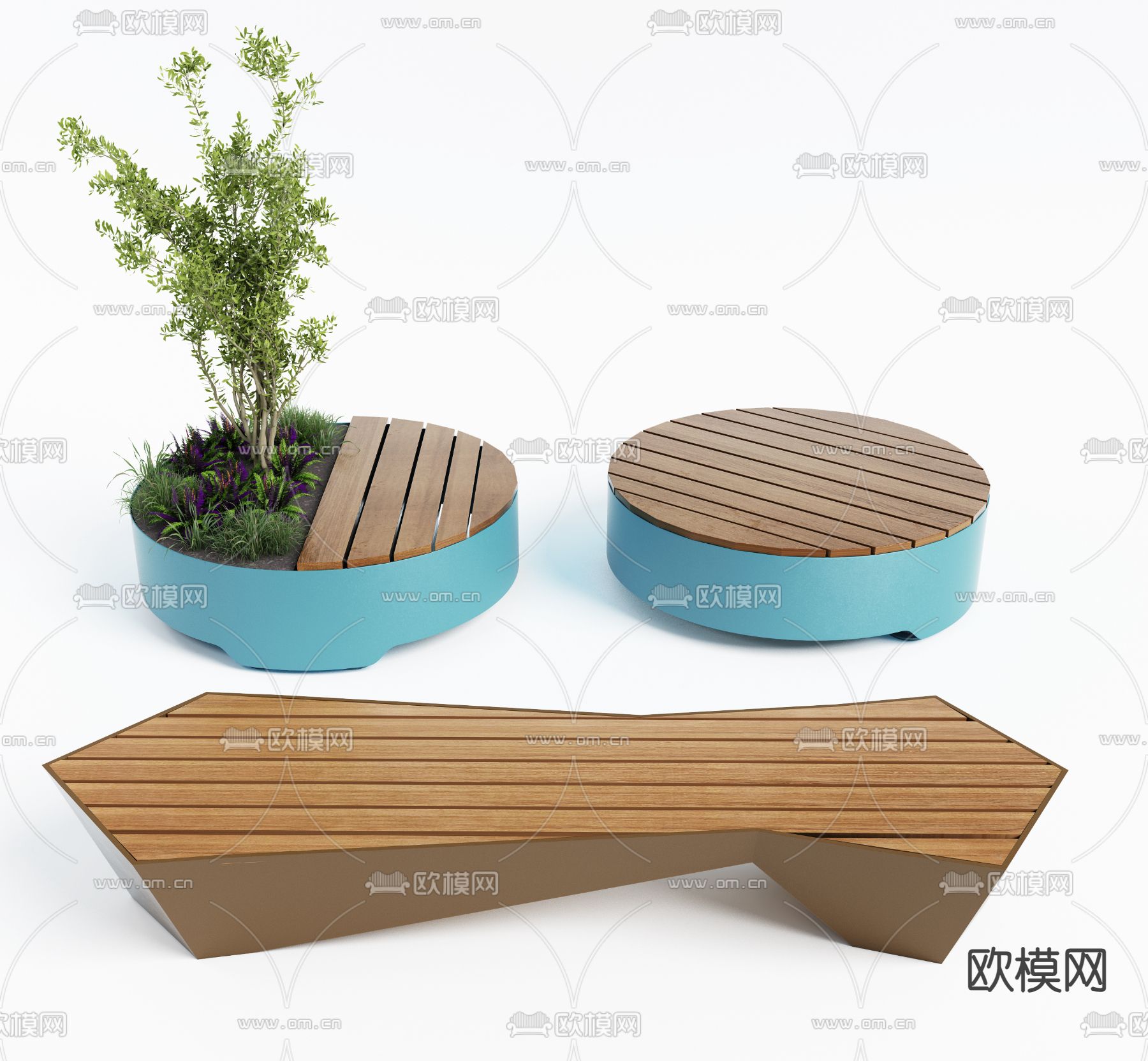 户外椅 树池椅 公园椅3d模型下载