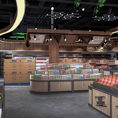  现代超市 便利店su模型 