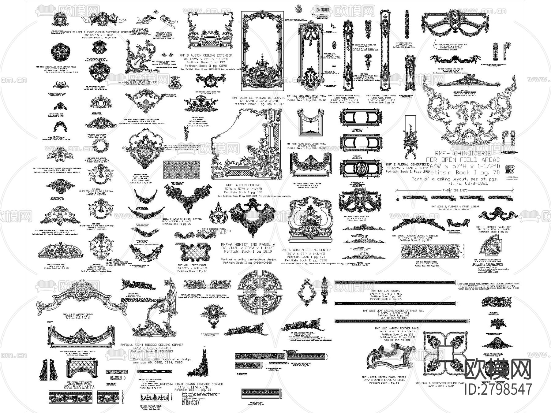 法式雕花cad图库下载（渲染图1）