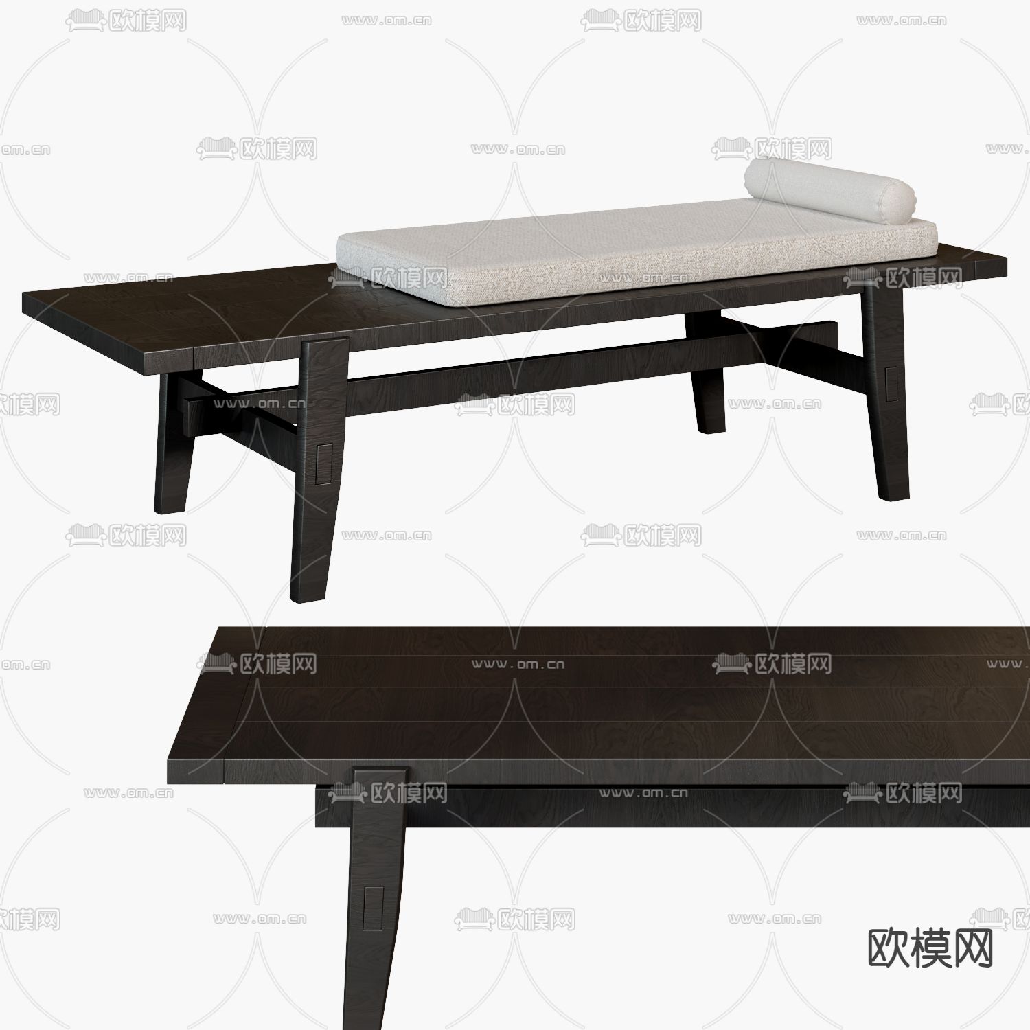 Poliform 凳子 长凳su模型下载（渲染图1）