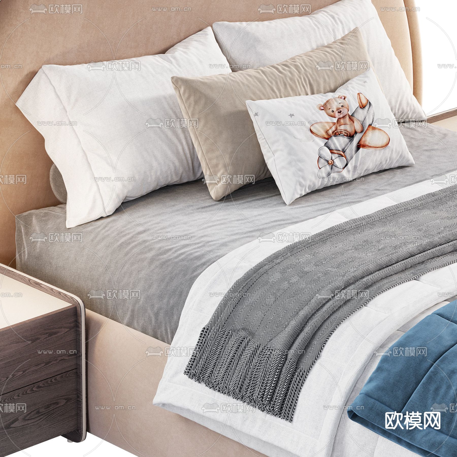 儿童床 卡通床3d模型下载（渲染图3）