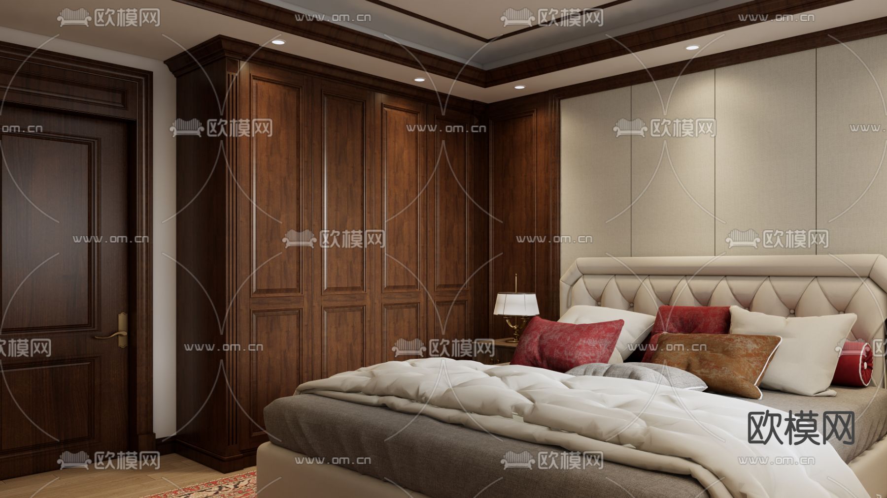 欧式卧室su模型下载（渲染图3）