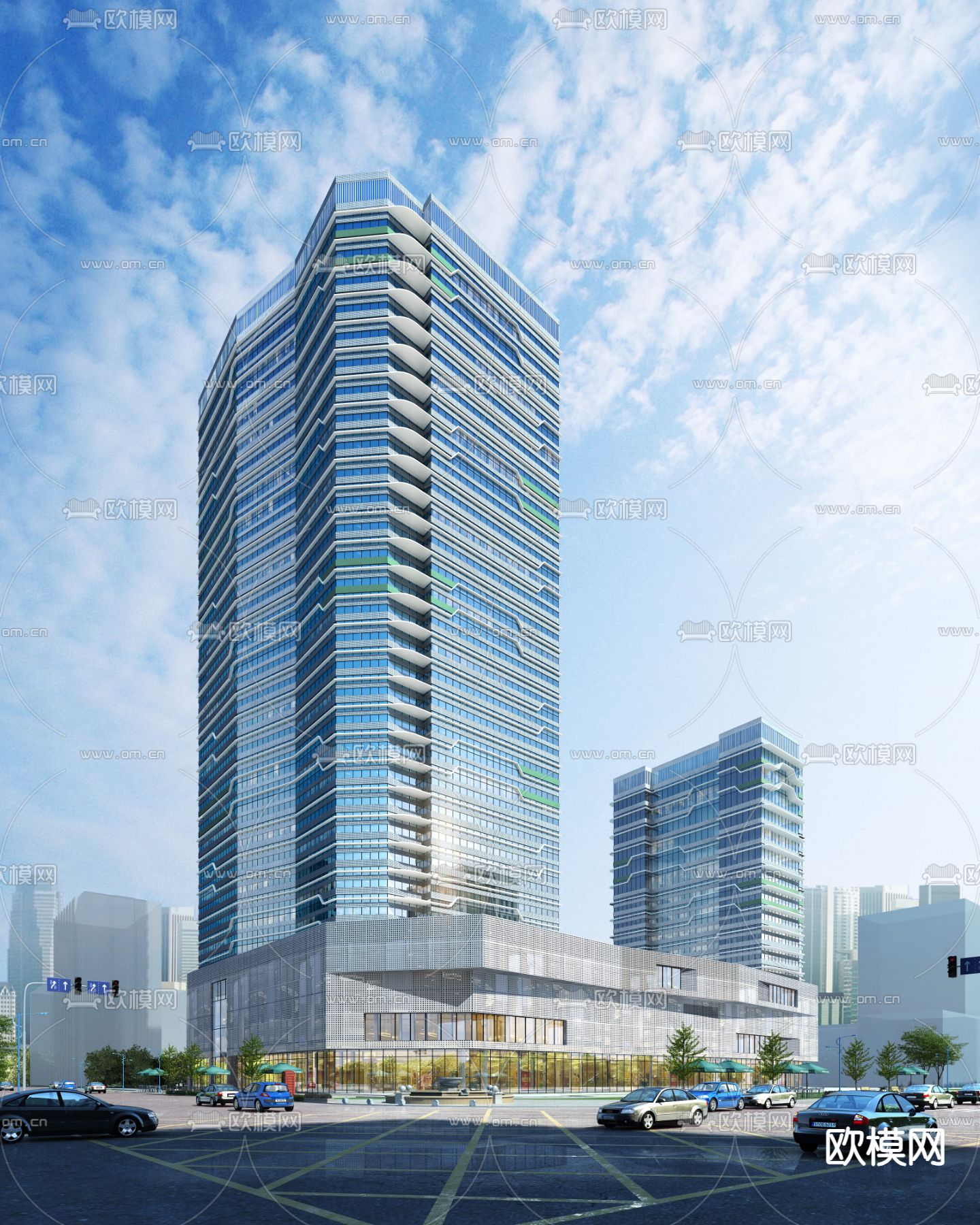 办公楼外观3d模型下载