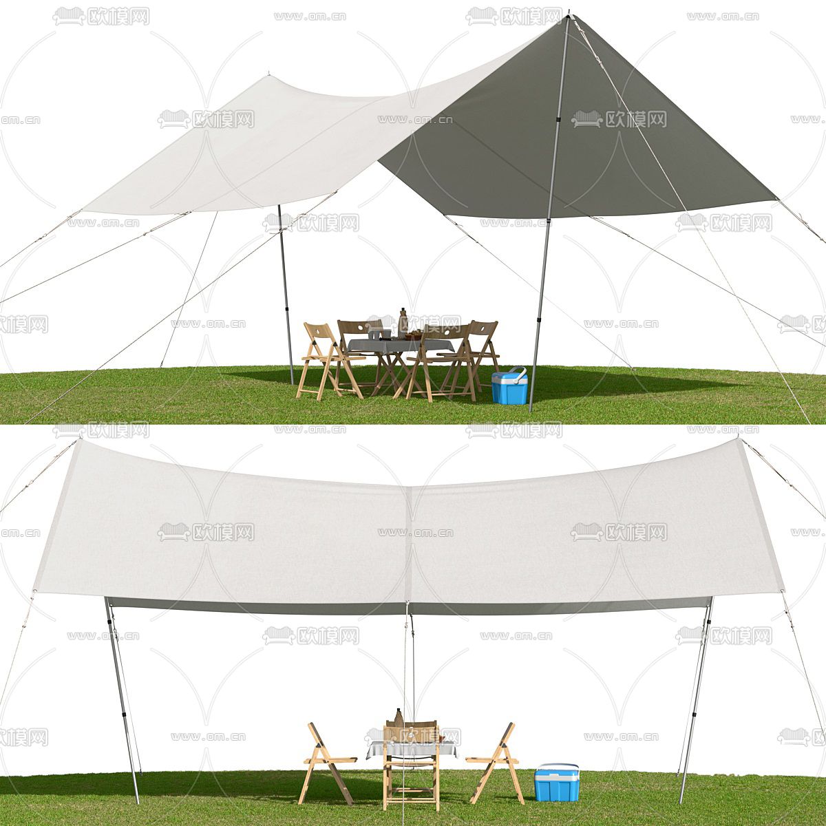 野营帐篷 户外帐篷su模型下载（渲染图1）