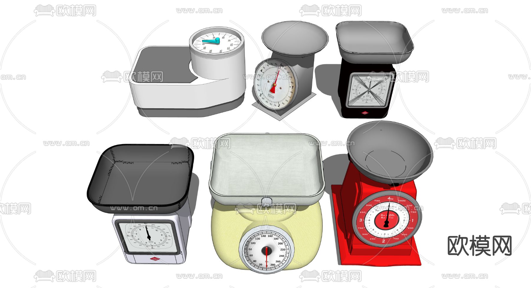 电子秤 秤盘su模型下载（渲染图1）