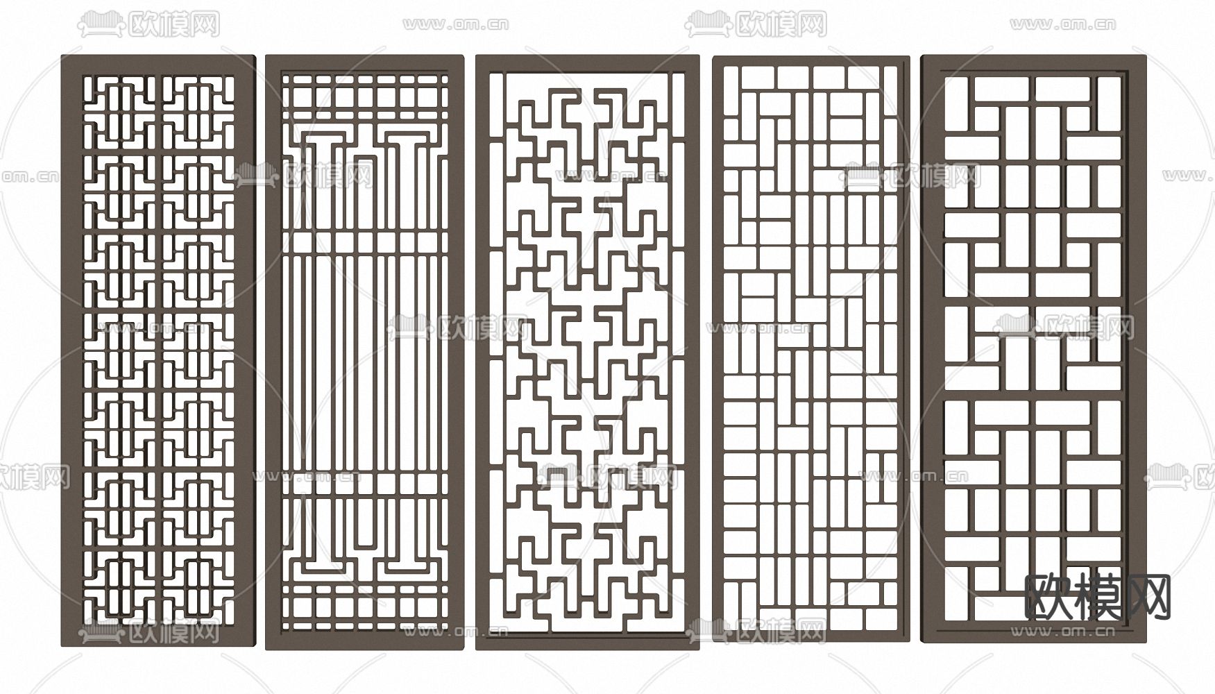新中式屏风隔断su模型下载（渲染图2）