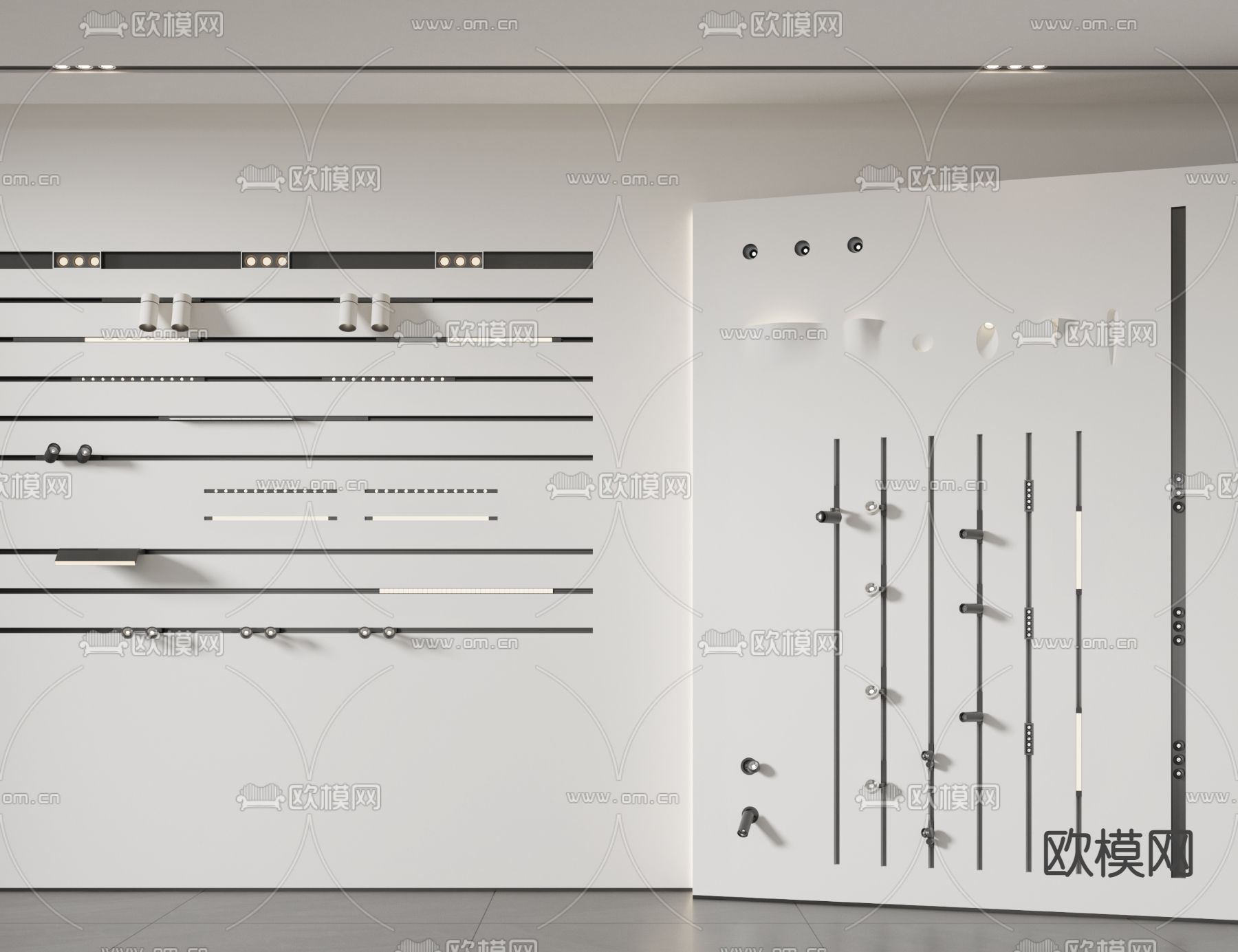 嵌入式筒灯 射灯 轨道灯 石膏灯3d模型下载
