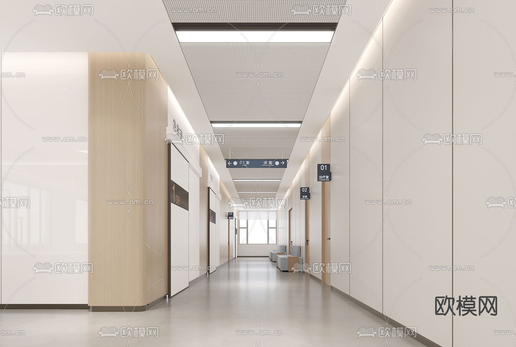 医疗康养医院3d模型下载（渲染图4）