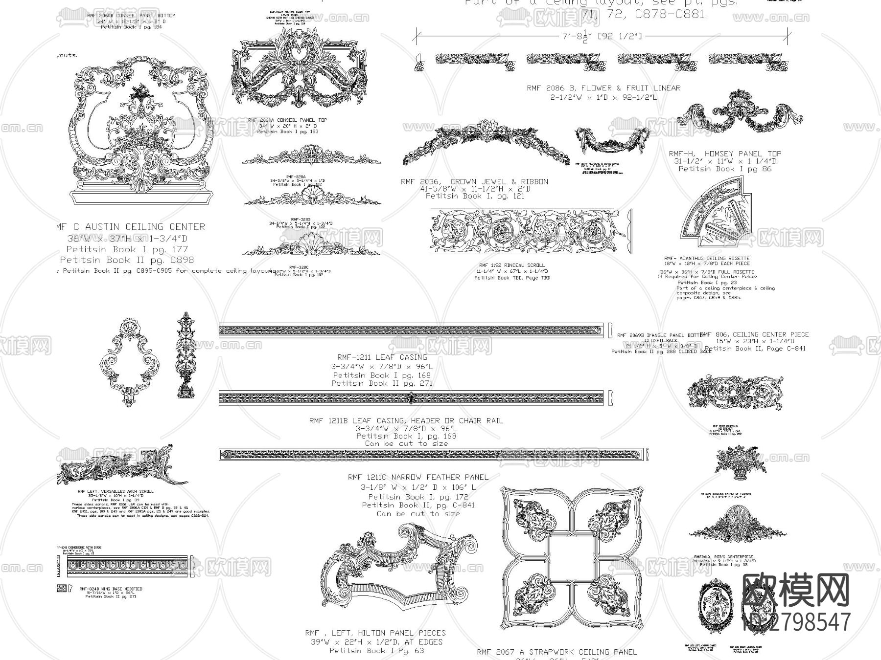 法式雕花cad图库下载（渲染图4）