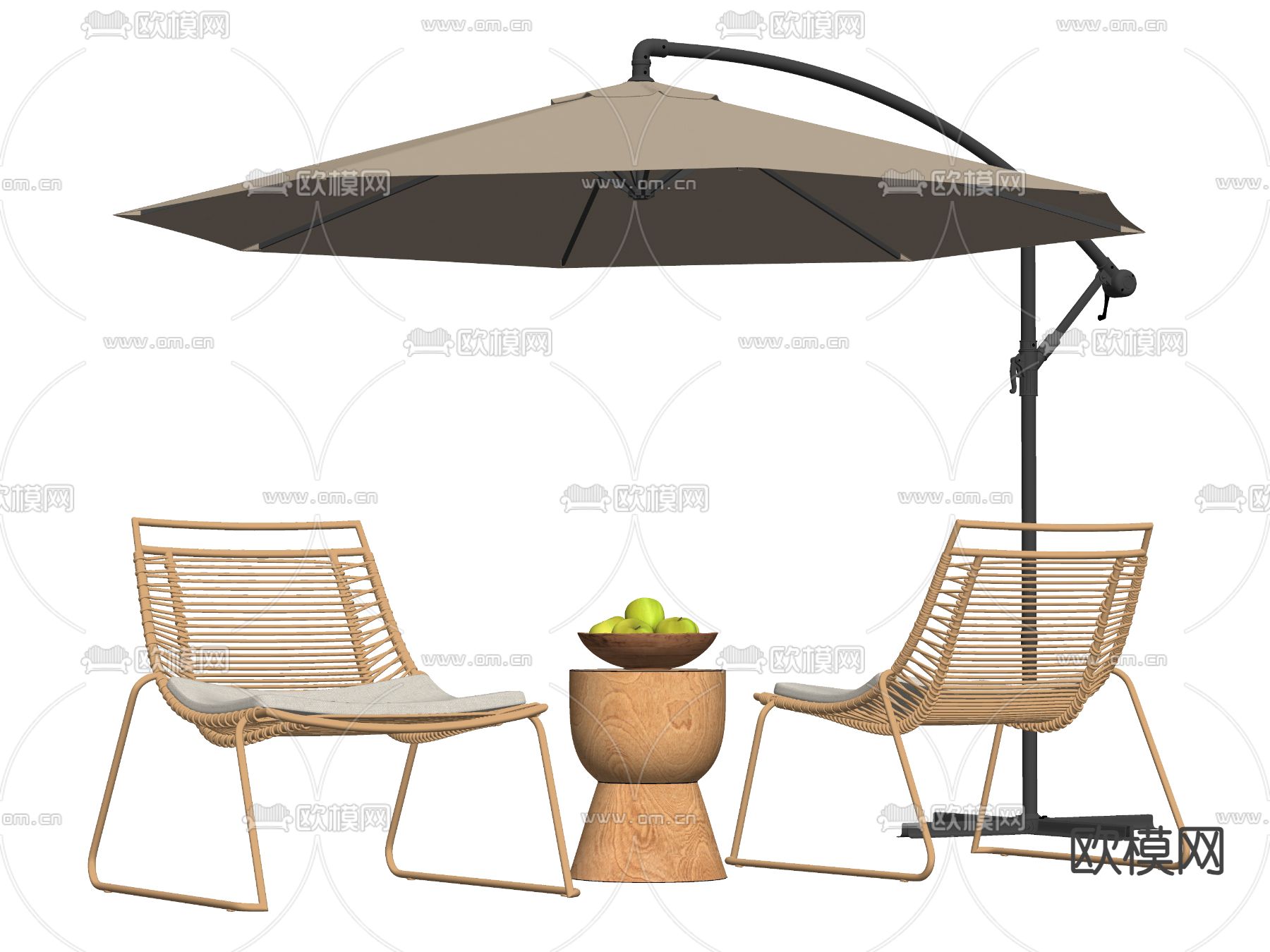 现代户外椅 休闲椅su模型下载（渲染图2）