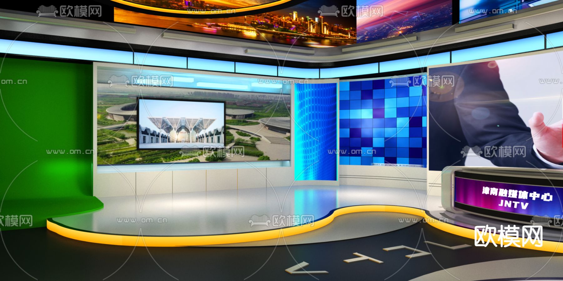演播室 演播厅 电视台3d模型下载（渲染图2）