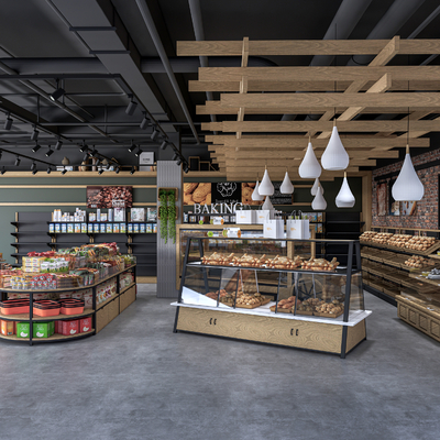  现代超市 便利店su模型 