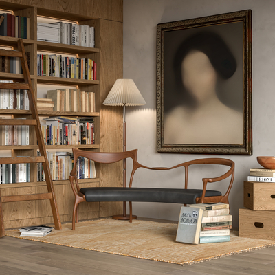  中古风躺椅su模型 