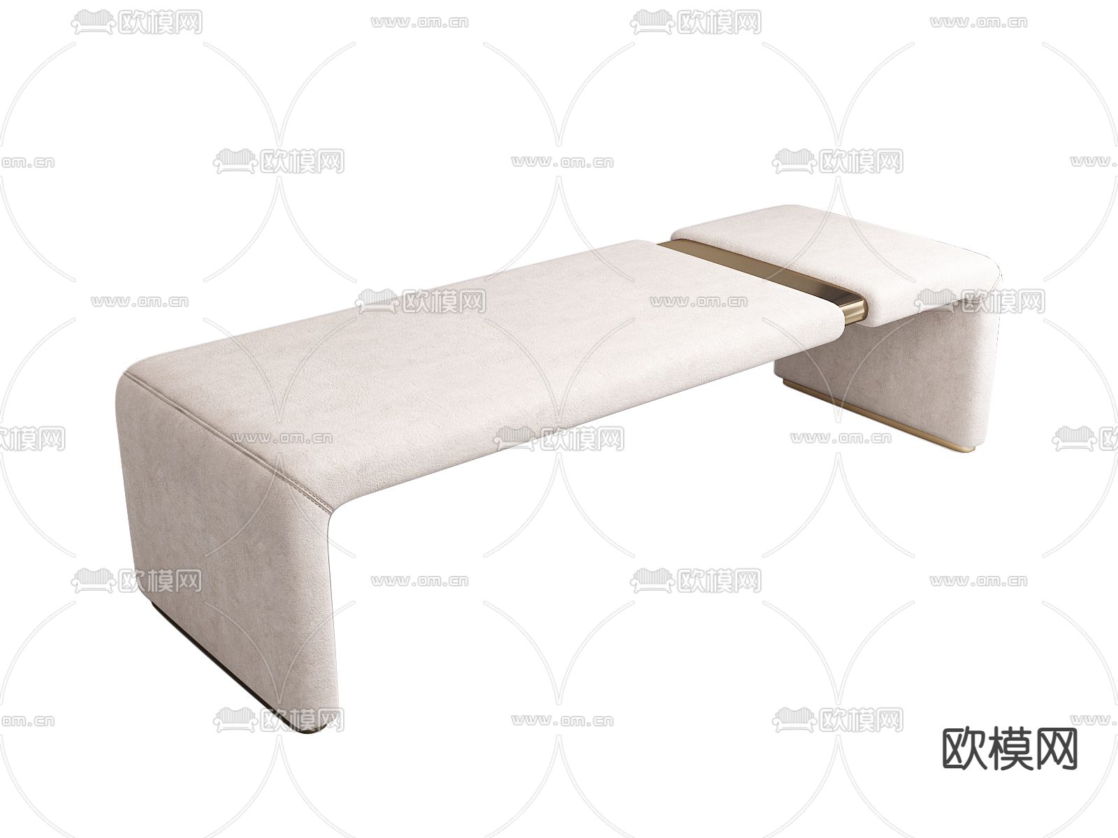 脚踏 床尾凳su模型下载（渲染图1）
