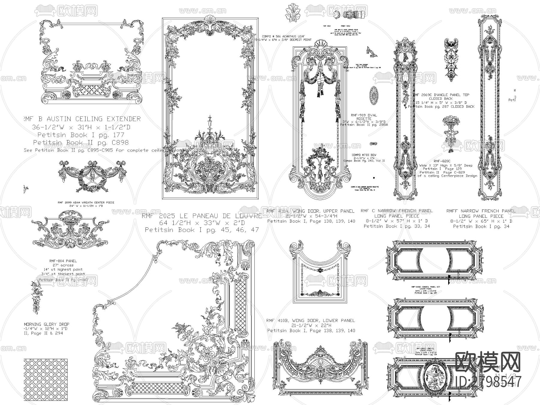 法式雕花cad图库下载（渲染图5）