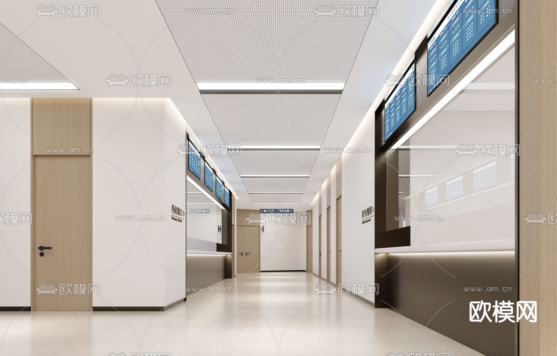 医疗康养医院3d模型下载（渲染图2）