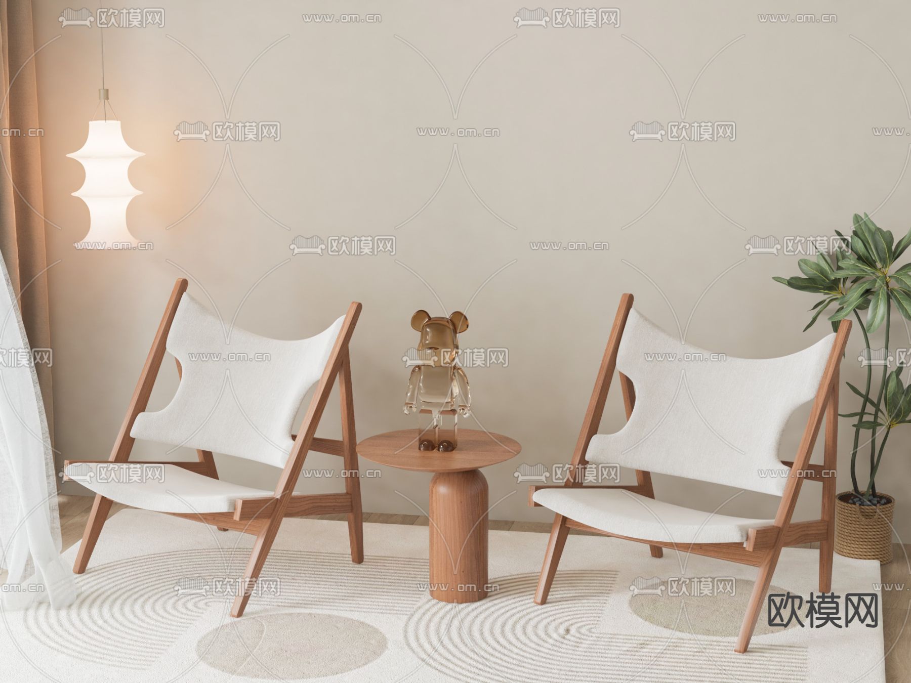 北欧躺椅 休闲椅3d模型下载