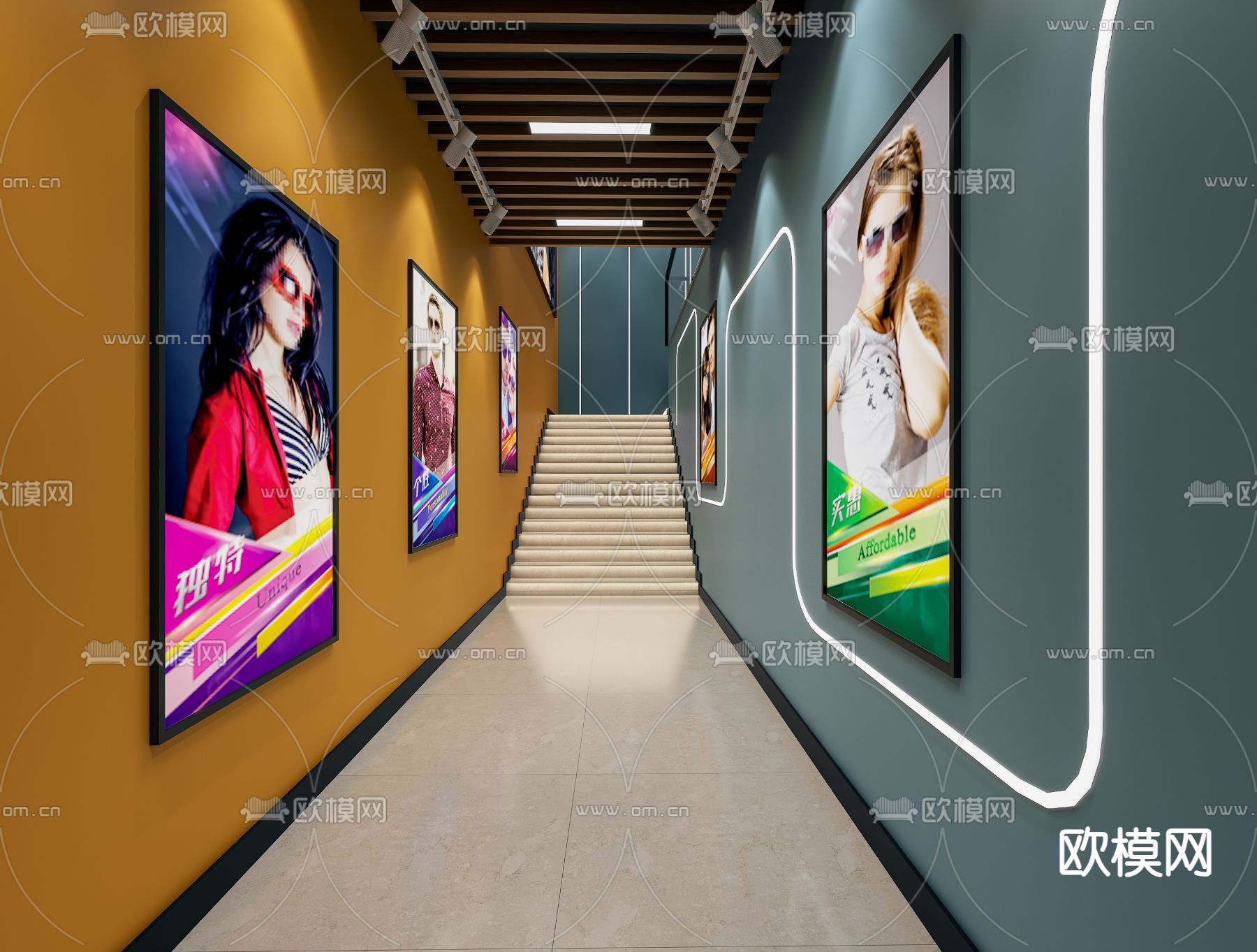 现代眼镜店3d模型下载（渲染图2）