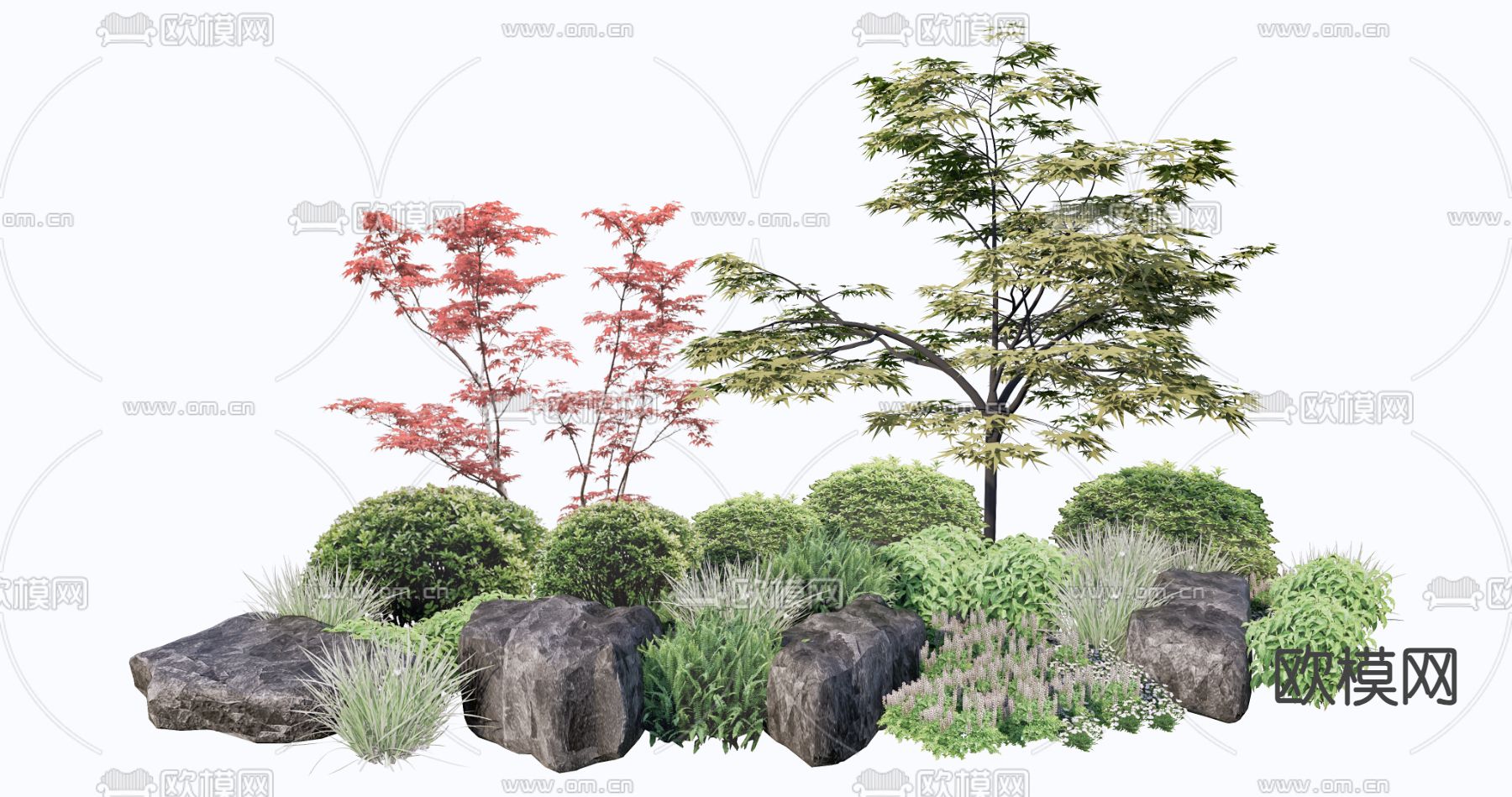 植物堆 灌木堆su模型下载（渲染图2）