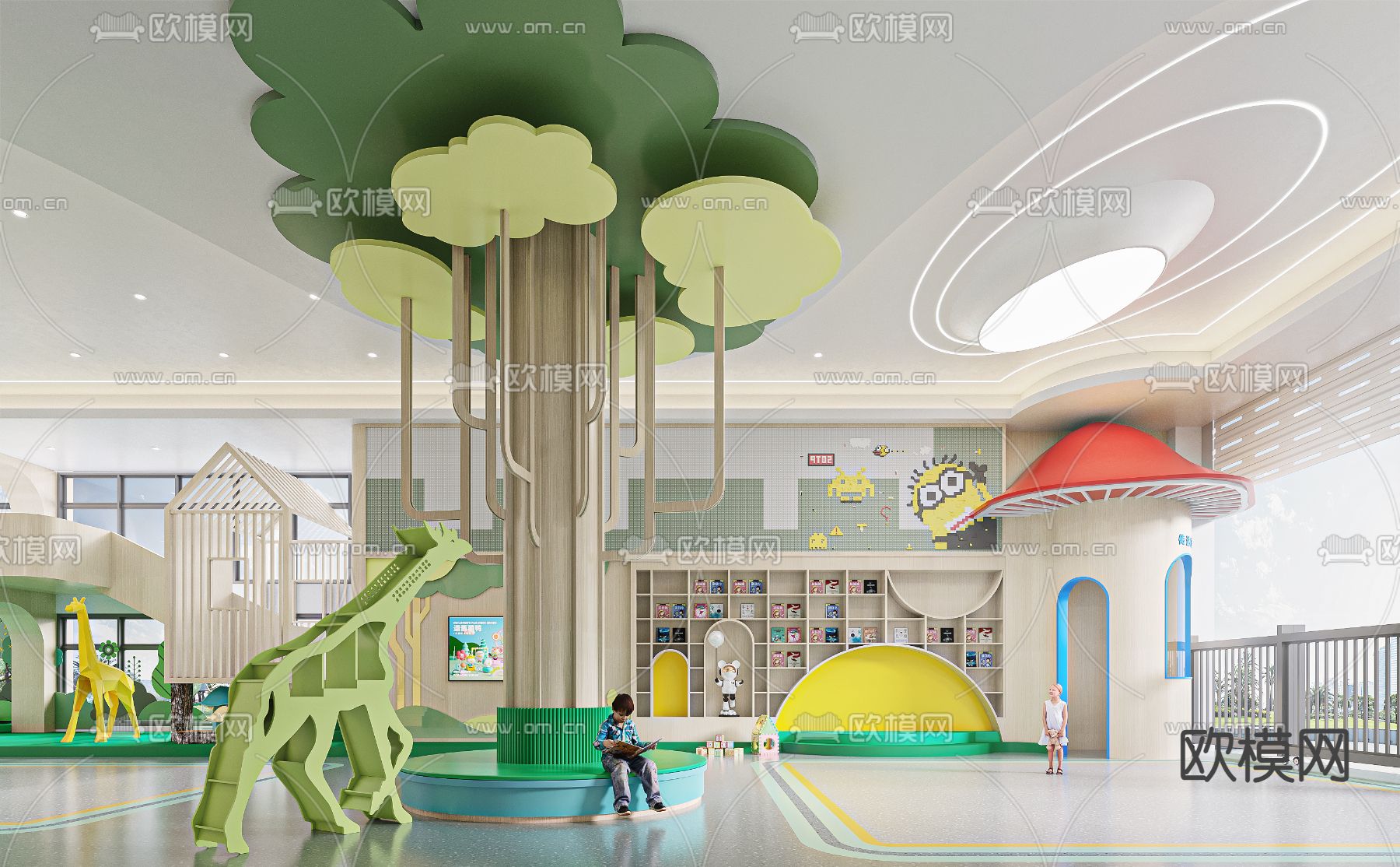 幼儿园大厅3d模型下载（渲染图1）