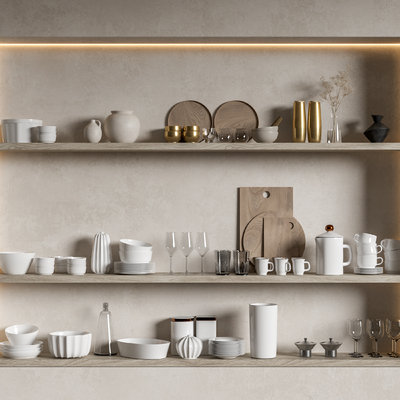  现代餐具 碗架 餐具架su模型 