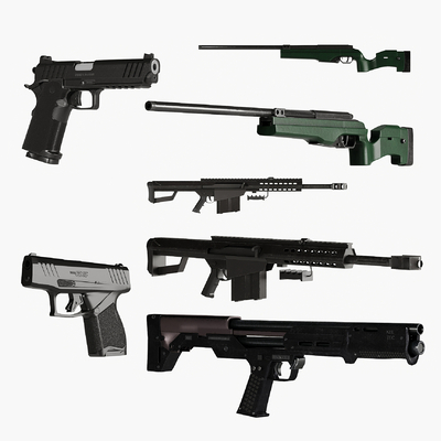  枪械武器 热武器 机枪su模型 